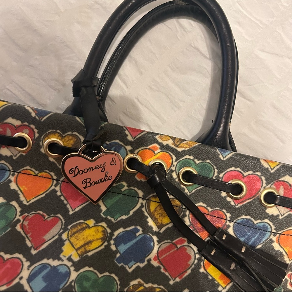 Dooney & Bourke Colorful Heart Print Handbag